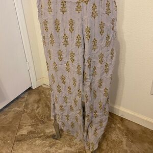 Free People  Ankle Pants with Gold Print